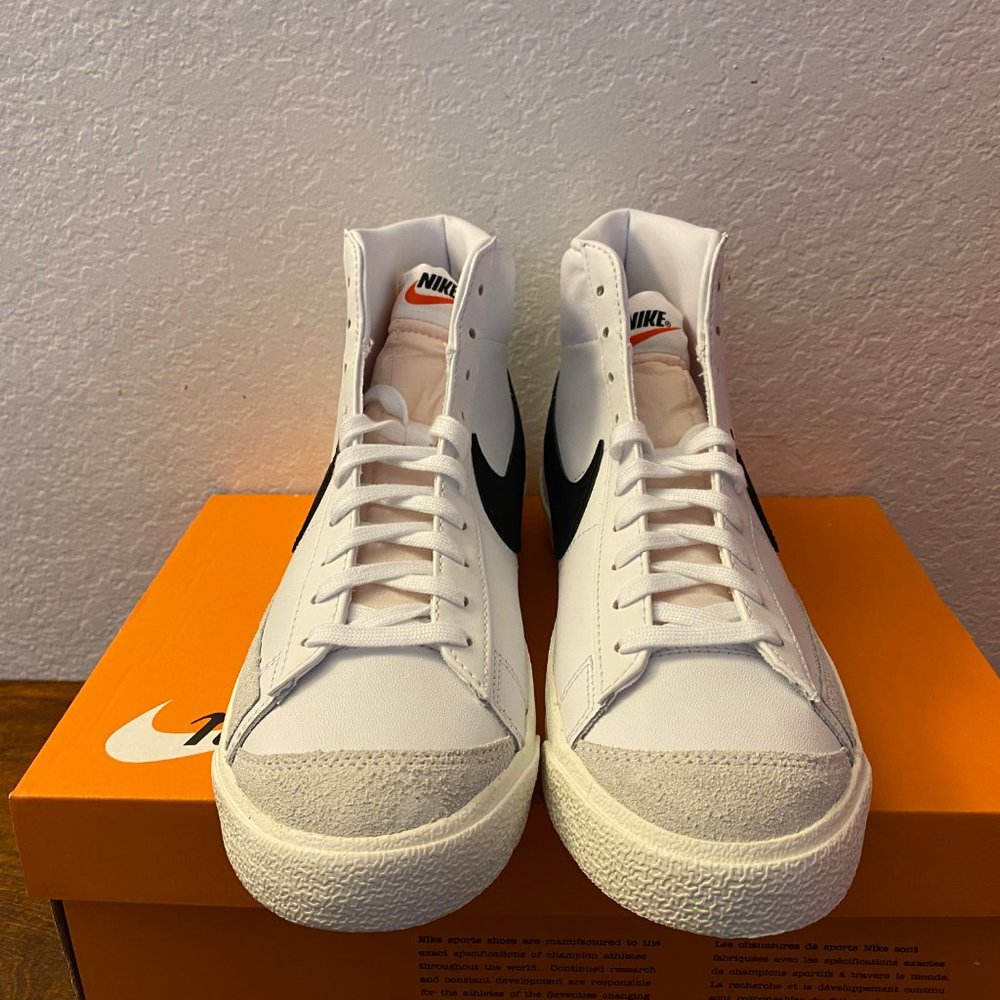 Nike Blazer Mid '77 Vintage White Black Lifestyle Shoes BQ6806-100 Size 10 - Picture 3 of 7